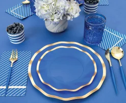 Blue & Gold Bella Assorted Plastic Cutlery/36pc, Service for 12-Sophistiplate Fashion
