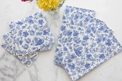 Blue Regal Peacock Cocktail Napkin- Pack of 20-Hester u0026 Cook Sale