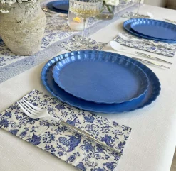 Blue Regal Peacock Cocktail Napkin- Pack of 20-Hester u0026 Cook Sale