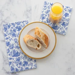 Blue Regal Peacock Cocktail Napkin- Pack of 20-Hester u0026 Cook Sale