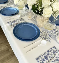 Blue Regal Peacock Cocktail Napkin- Pack of 20-Hester u0026 Cook Sale