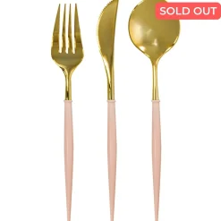 Blush & Gold Bella Assorted Plastic Cutlery/24pc, Service for 8-Sophistiplate Discount
