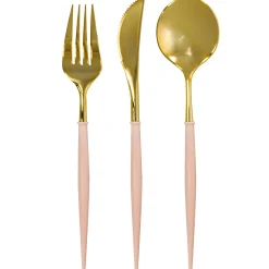 Blush & Gold Bella Assorted Plastic Cutlery/24pc, Service for 8-Sophistiplate Discount