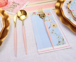 Blush & Gold Bella Assorted Plastic Cutlery/24pc, Service for 8-Sophistiplate Discount
