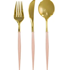 Blush & Gold Bella Assorted Plastic Cutlery/36pc, Service for 12-Sophistiplate Best