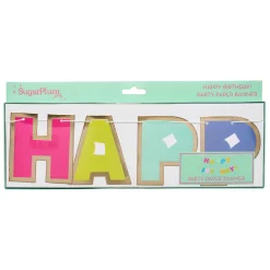 Bright Birthday Party Banner w/ Cotton String-Sophistiplate Hot