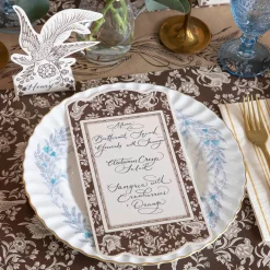 Brown Regal Peacock Table Card - Pack of 12-Hester u0026 Cook Hot