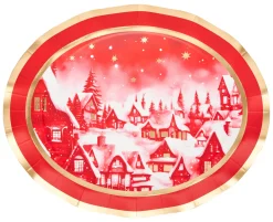 Christmas Village Wavy Paper Platter Plate/8pk-Sophistiplate New