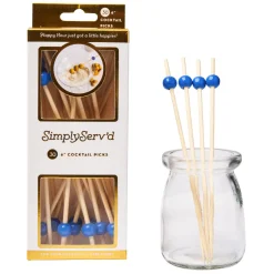 Cobalt Blue 6 Inch Wood Party Pick/30pk-Simply Serv'd Sale