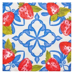 Cocktail Napkin Bleu Strawberries - 20pkg-Sophistiplate Outlet
