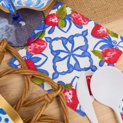 Cocktail Napkin Bleu Strawberries - 20pkg-Sophistiplate Outlet