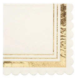 Cocktail Napkin Gold & White/20 pkg-Sophistiplate Fashion