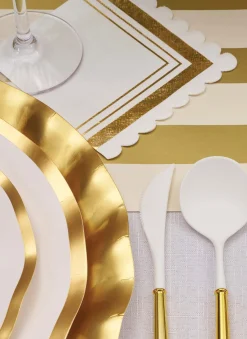 Cocktail Napkin Gold & White/20 pkg-Sophistiplate Fashion