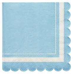 Cocktail Napkin Scalloped Edge Sky Blue/20 pkg-Sophistiplate New