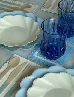 Cocktail Napkin Scalloped Edge Sky Blue/20 pkg-Sophistiplate New