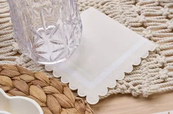 Cocktail Napkin Scalloped Edge Cream/20 pkg-Sophistiplate Sale
