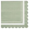 Cocktail Napkin Scalloped Edge Sage/20 pkg-Sophistiplate Fashion