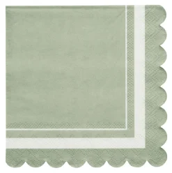 Cocktail Napkin Scalloped Edge Sage/20 pkg-Sophistiplate Fashion