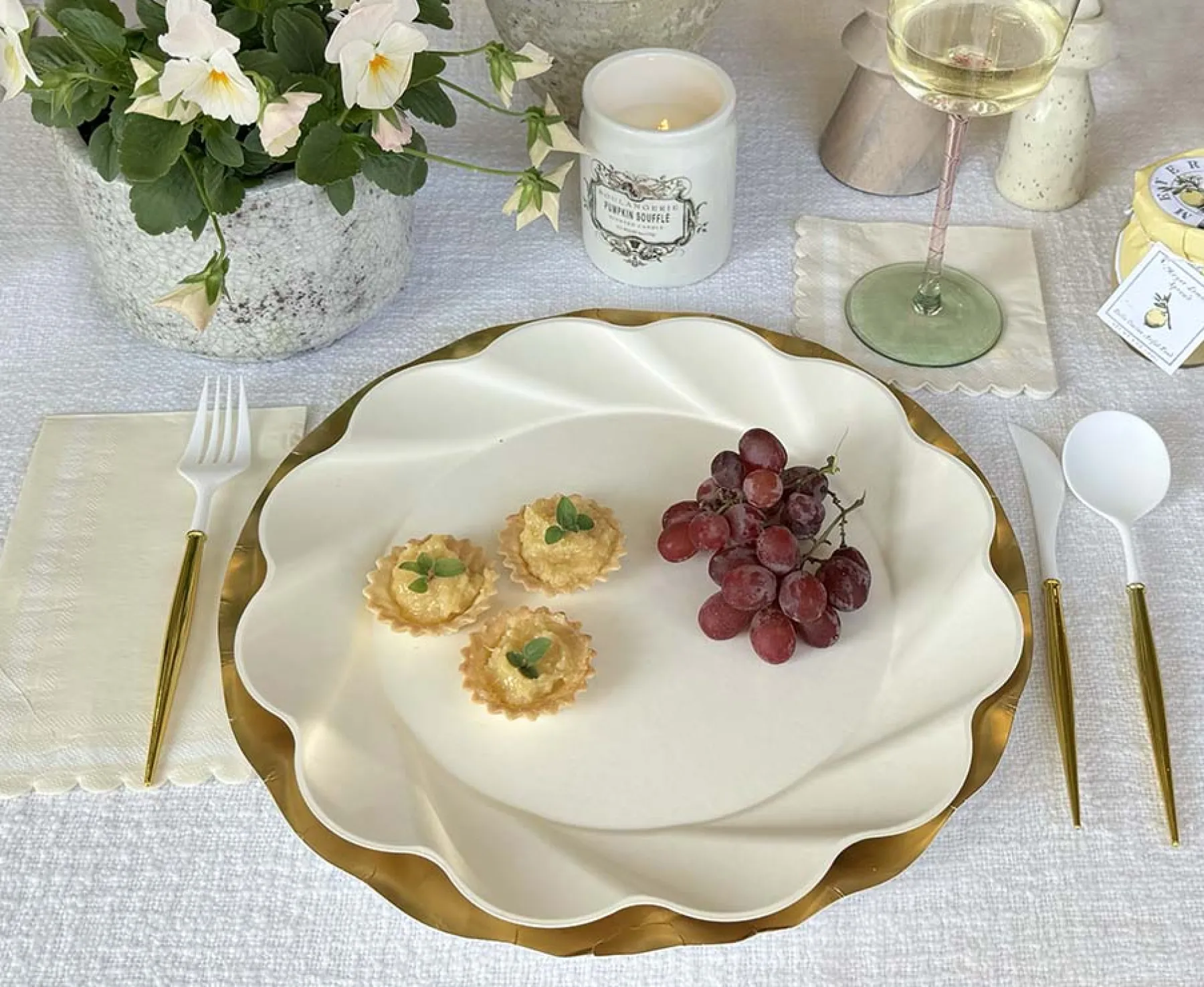 Cream & Gold Table Setting-Sophistiplate Discount
