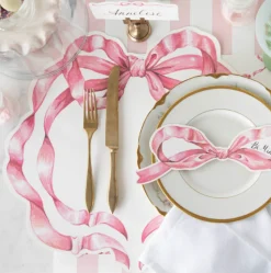 Die-cut Pink Bow Placemat - 12 Sheets-Hester u0026 Cook Sale