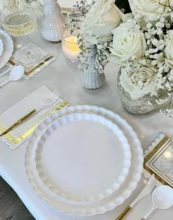 Eco Table Setting - White and Gold-Sophistiplate Sale