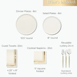 Eco Table Setting - White and Gold-Sophistiplate Sale