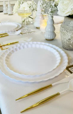 Eco Table Setting - White and Gold-Sophistiplate Sale