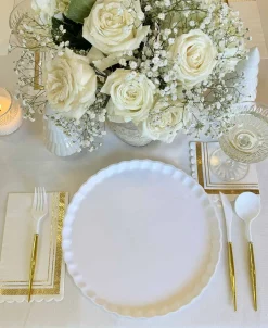 Eco Table Setting - White and Gold-Sophistiplate Sale