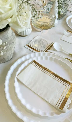 Eco Table Setting - White and Gold-Sophistiplate Sale