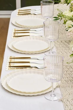 Eco Table Setting - White and Gold-Sophistiplate Sale