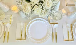Eco Table Setting - White and Gold-Sophistiplate Sale