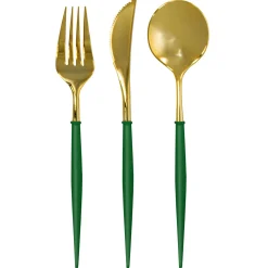 Emerald & Gold Bella Assorted Plastic Cutlery/36pc, Service for 12-Sophistiplate New