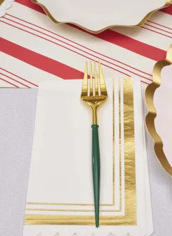 Emerald & Gold Bella Assorted Plastic Cutlery/36pc, Service for 12-Sophistiplate New