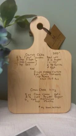 Engraved Recipe Board | Personalized Recipe | 12 x 8-Maple Hot