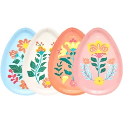 Folklore Easter Egg Die Cut Salad Plates/8pk-Sophistiplate Clearance