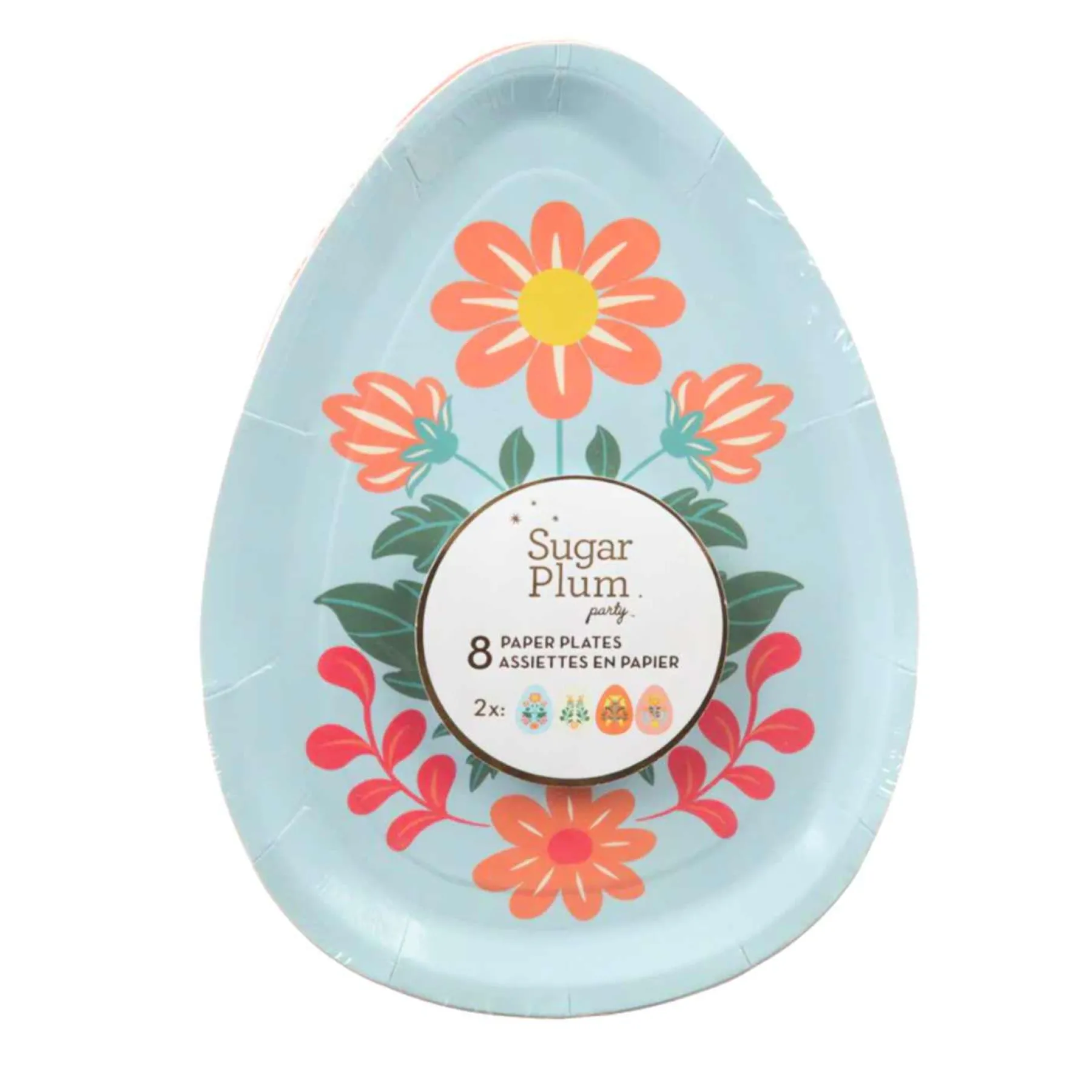 Folklore Easter Egg Die Cut Salad Plates/8pk-Sophistiplate Clearance