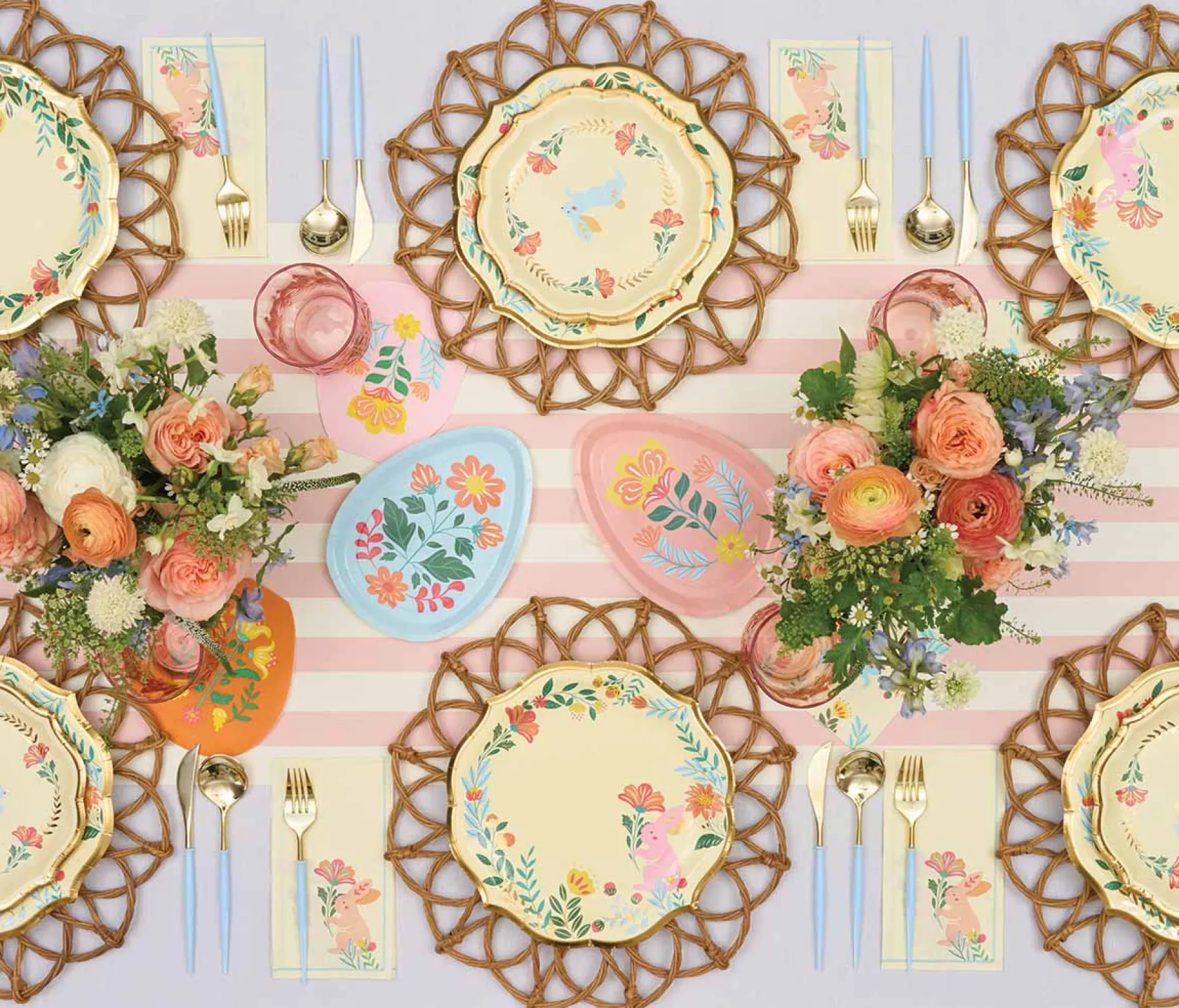 Folklore Easter Egg Die Cut Salad Plates/8pk-Sophistiplate Clearance