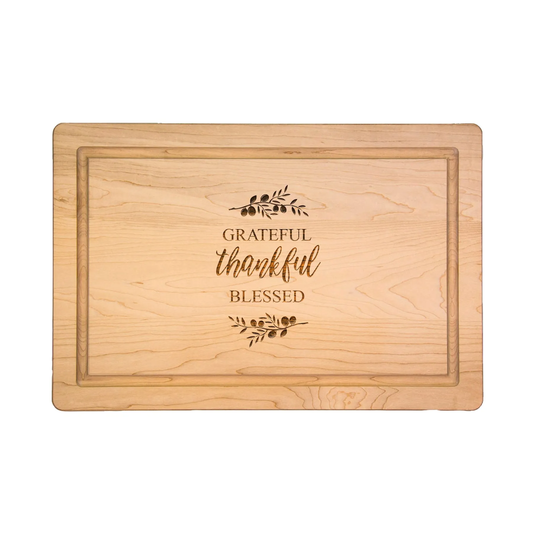 Grateful, Thankful, Blessed - Wood Cutting & Cheeseboard 18 x 12"-Maple Sale