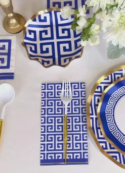 Greek Key Wavy Paper Dinner Plate/8pk-Sophistiplate Hot