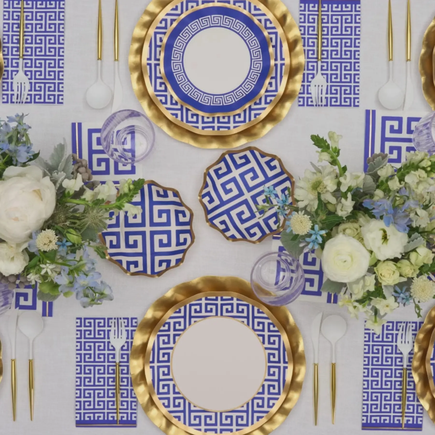 Greek Key Wavy Paper Salad Plate/8pk-Sophistiplate Clearance