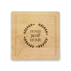 Home Sweet Home - Wood Cheeseboard 12 x 12"-Maple Clearance
