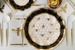 Honeybee Wavy Paper Salad Plate/8pk-Sophistiplate Outlet