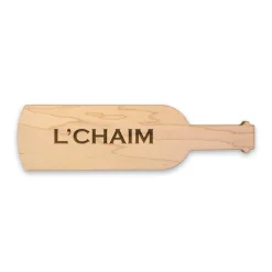 L'Chaim - Wine Bottle Shape Cheeseboard 15 x 4"-Maple Sale