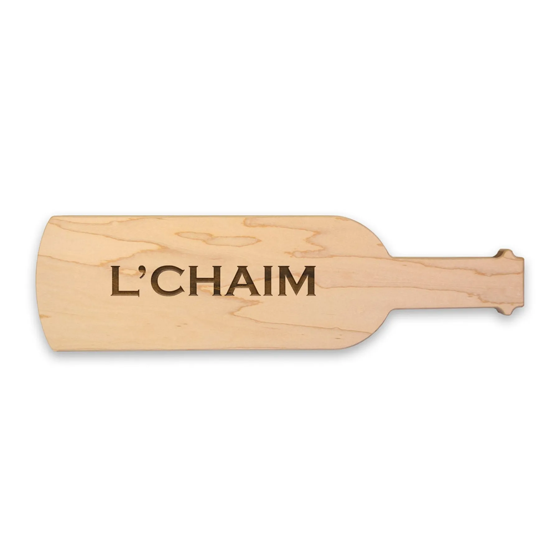 L'Chaim - Wine Bottle Shape Cheeseboard 15 x 4"-Maple Sale