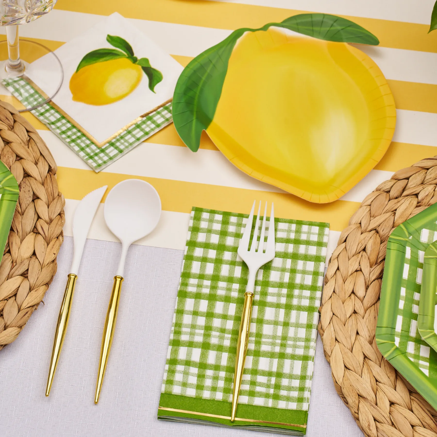 Lemon Salad Plate Lemon and Stem/8pk-Sophistiplate Outlet