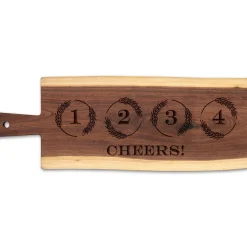 Live Edge Walnut Single Handle Charcuterie Board | Beer Flight | 20" x 6"-Maple Outlet