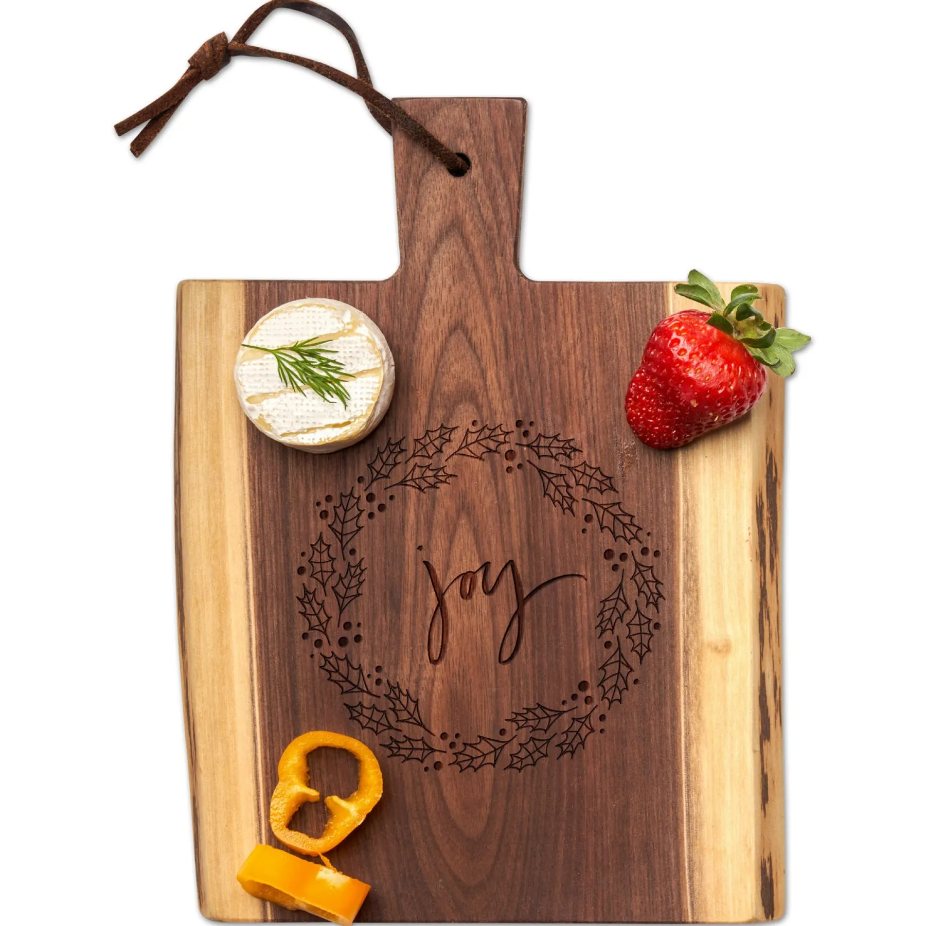 Live Edge Walnut Single Handle Charcuterie Board | Joy Wreath | 9" x 6"-Maple Discount