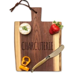 Live Edge Walnut Single Handle Charcuterie Board | Charcuterie | 9" x 6"-Maple Sale
