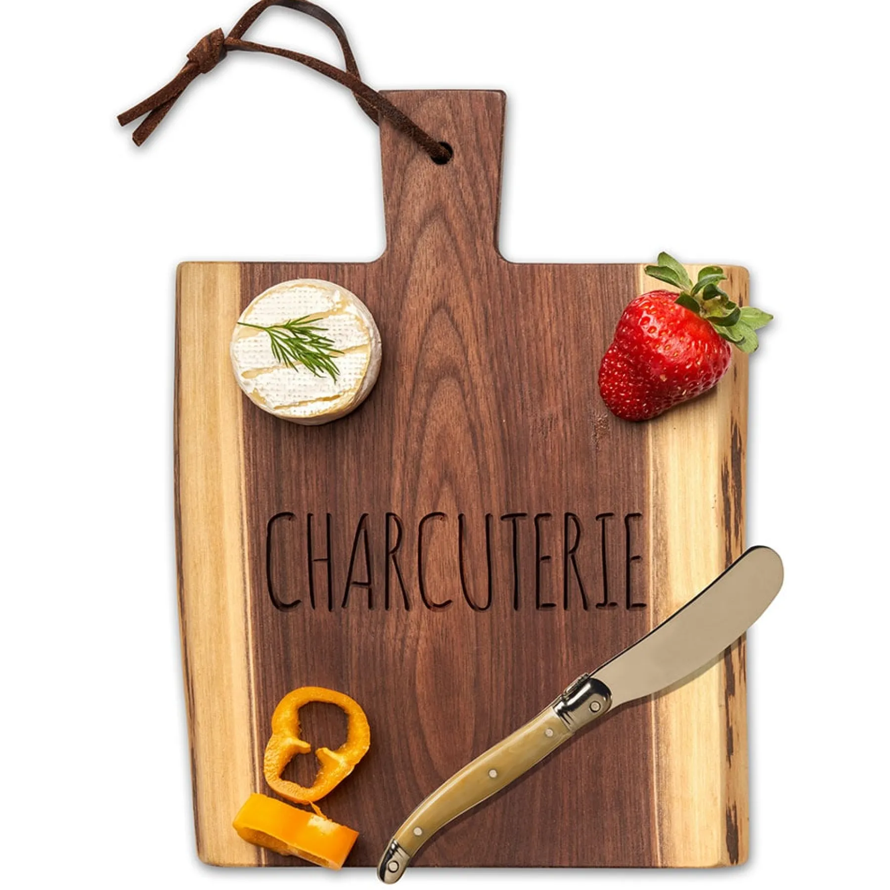 Live Edge Walnut Single Handle Charcuterie Board | Charcuterie | 9" x 6"-Maple Sale