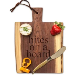 Live Edge Walnut Single Handle Charcuterie Board | Bites On A Board | 9" x 6"-Maple Discount
